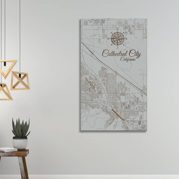 Californie : carte des rues de Cathedral City pour la vente par Fire & Pine