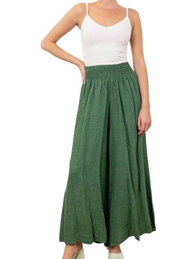 la maison des fibres naturelles - Wholesale Pants - Women's - Flared linen trousers 66031 100%LINEN