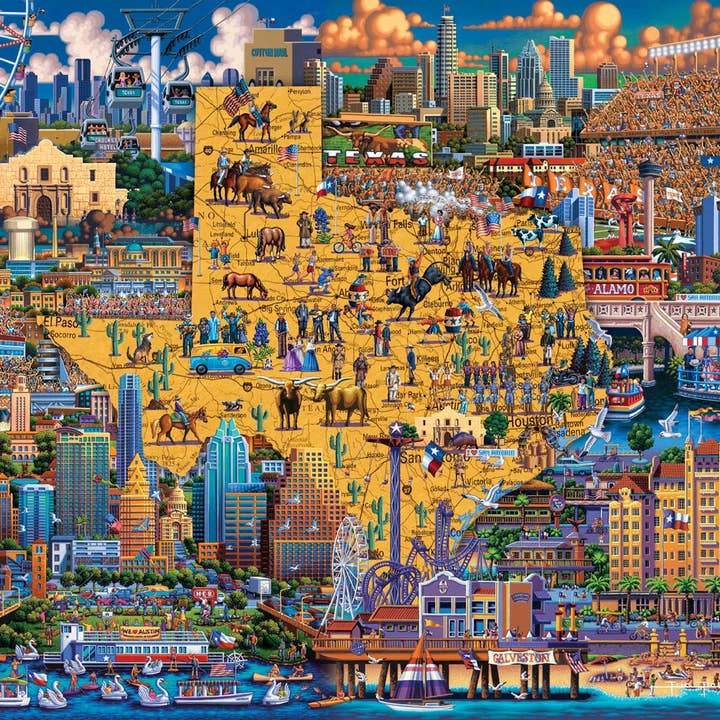 Boardwalk Puzzle Company - Wholesale Puzzle - Adult - Best of Texas - 1000 Piece1
