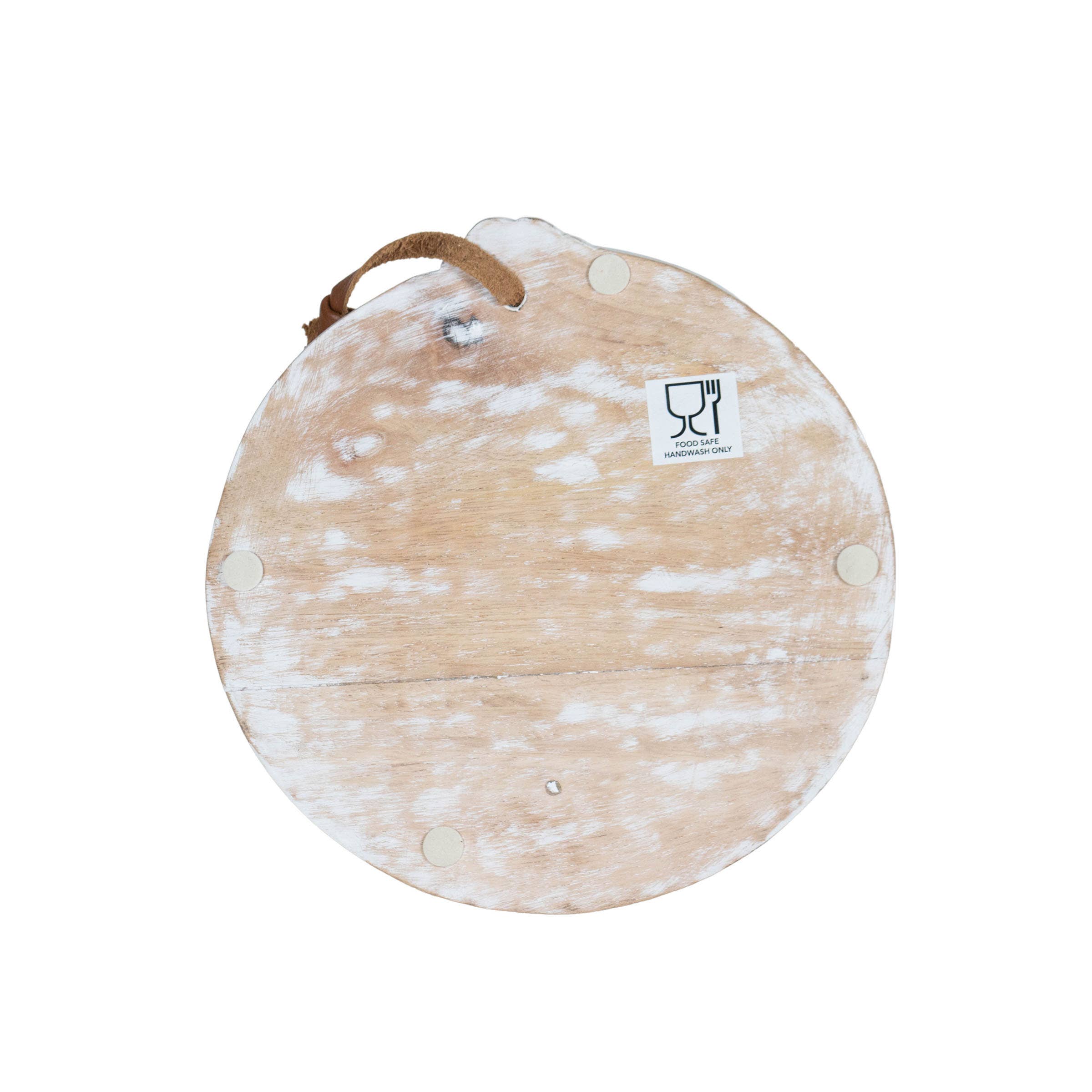 Foreside Home & Garden - Wholesale Cutting Board - Charlotte Small Round White Wood Cutting Board3