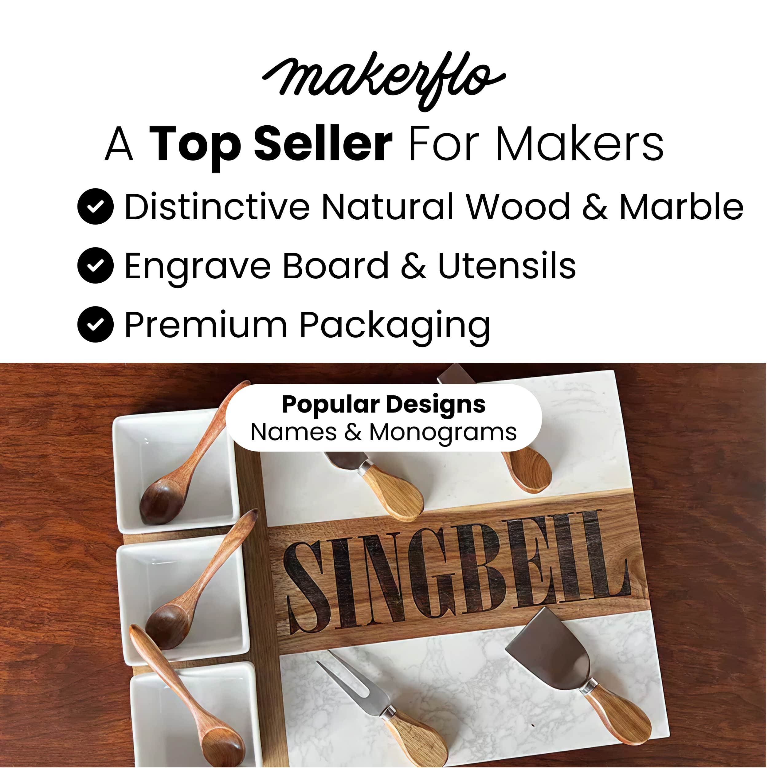 MakerFlo - Wholesale Cheese Board - Marble Charcuterie Board6