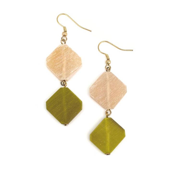 Omala Citrus Sunshine Collection Earrings - Angled Beads for wholesale by Anju Jewelry