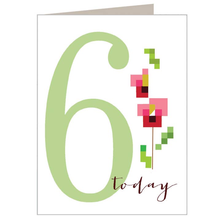 Tarjeta de cumpleaños de punto de cruz mini TCS06 6º cumpleaños para venta al por mayor de Kali Stileman Publishing