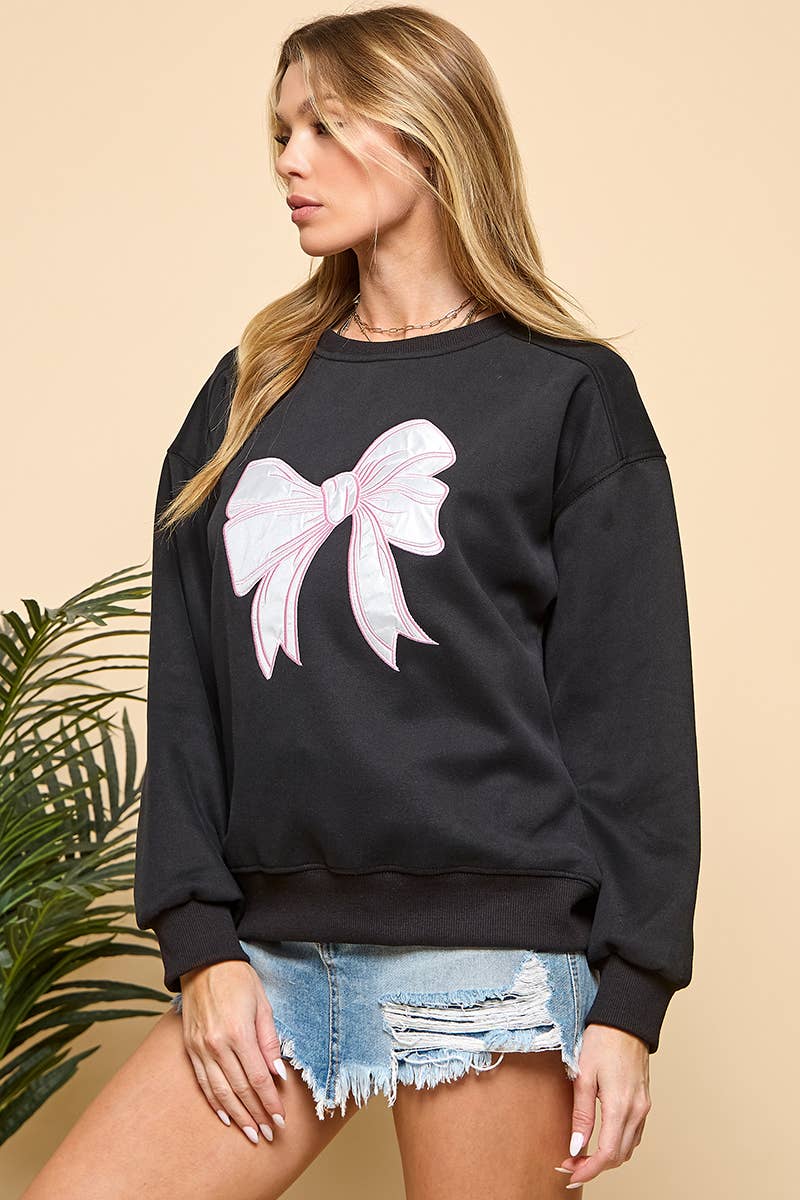 Cezele - Wholesale Sweatshirt - Women's - Patch Bow Sweatshirt4
