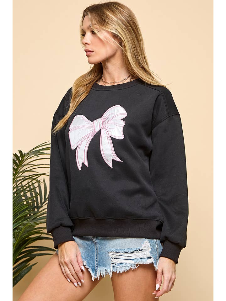 Cezele - Wholesale Sweatshirt - Women's - Patch Bow Sweatshirt4