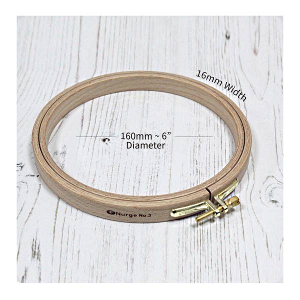 Nurge - Wholesale Embroidery/Cross Stitch Supplies - Nurge 16mm (0.63") Beech Screwed Embroidery Hoops2