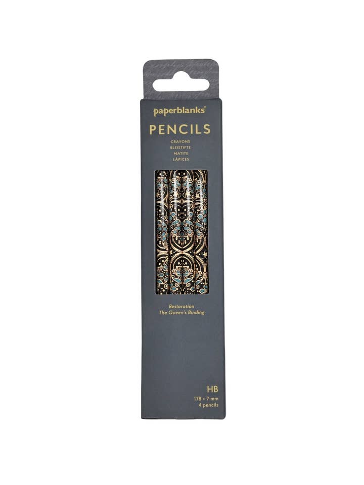 Paperblanks Restoration The Queen's Binding 4-Pack Pencils for wholesale by Chronicle Books