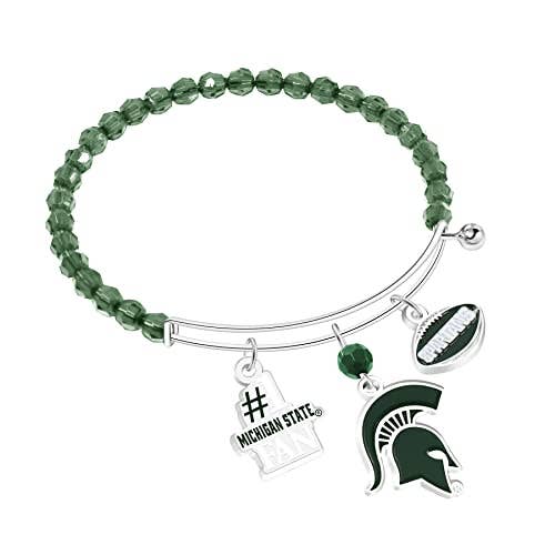 NCAA Michigan State Spartans Tre Charm Logo Pärlarmband för wholesale av Simran International