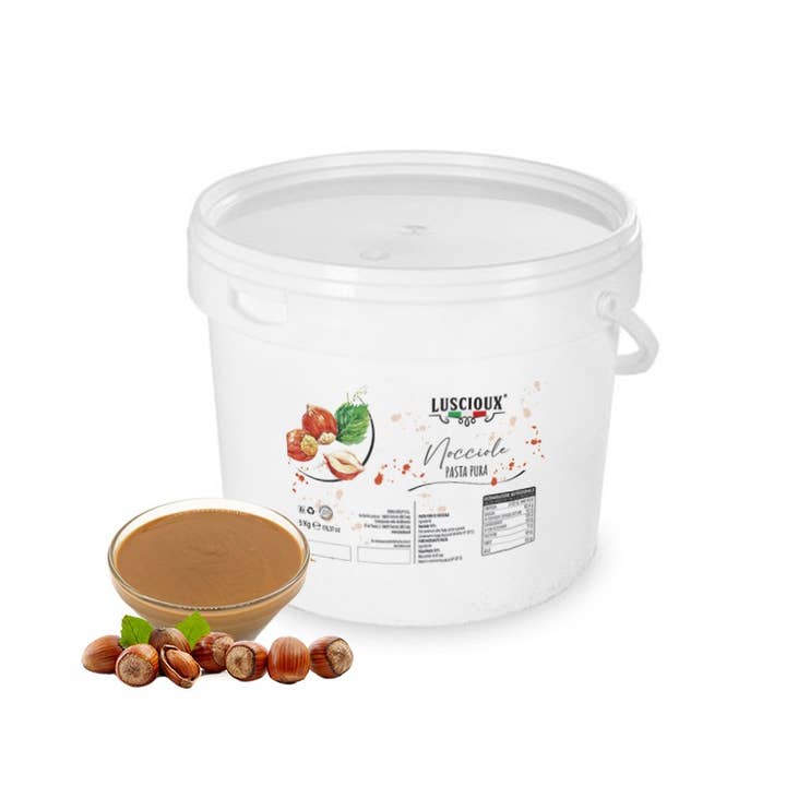 LUSCIOUX - OMNIA GROUP SRL – wholesale Nötter – Ren rostad hasselnötspasta 5 kg hink