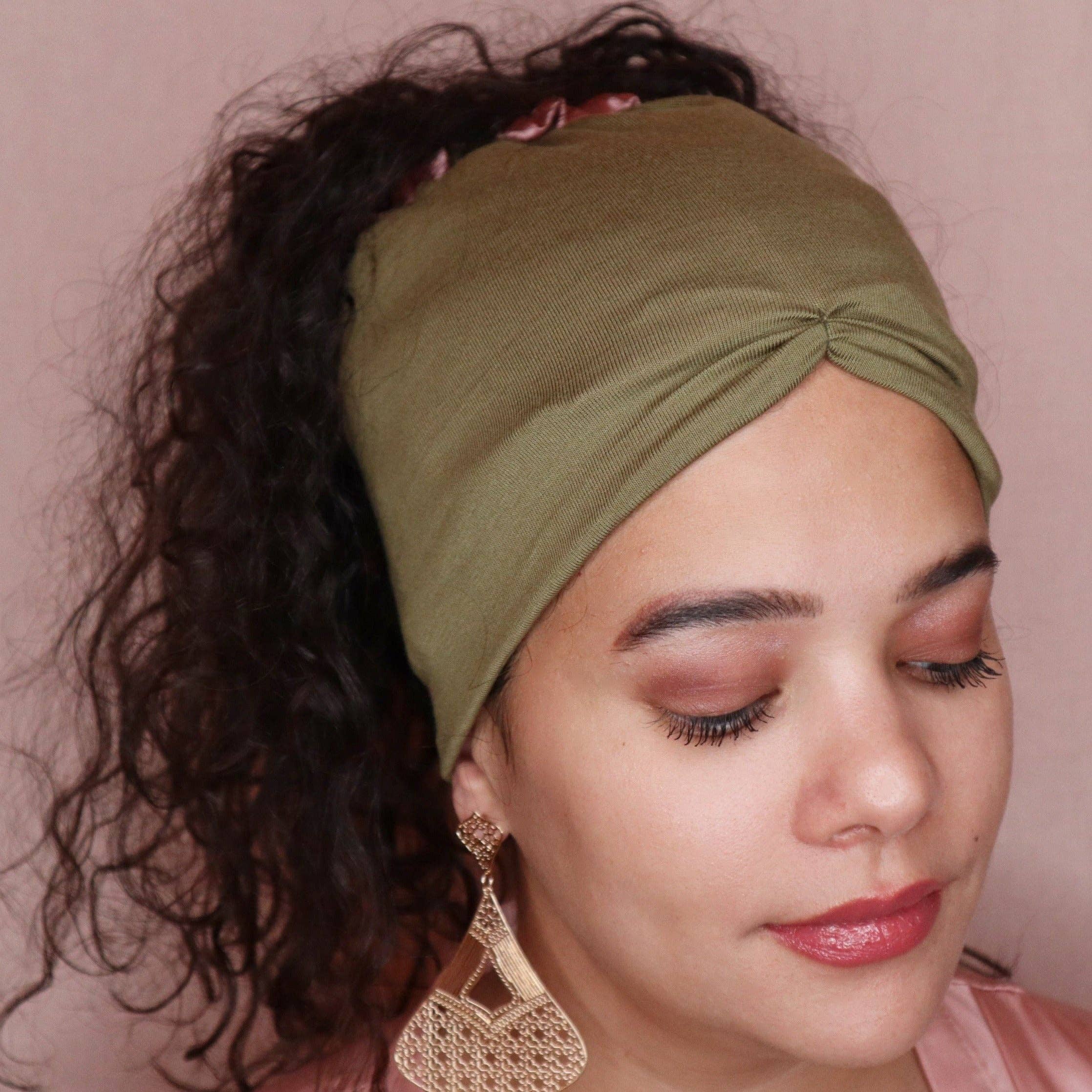 Woven Royal - Wholesale Sleep Cap / Bonnet - Women's - Anacaona Olive Afrona3