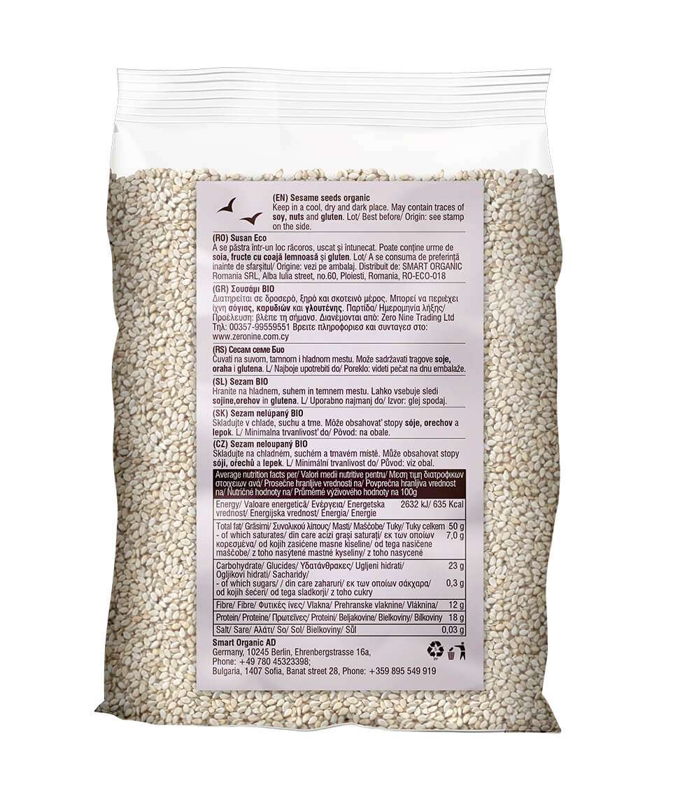 Smart Organic - Wholesale Plant Seeds - Sesame Seeds, Bio, Smart Organic, 250g/1kg1