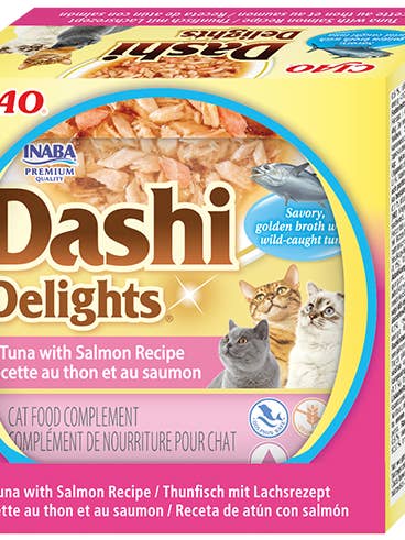 INABA Dashi Delights Gato Atum com Receita de Salmão. por atacado de Finest Petfoods