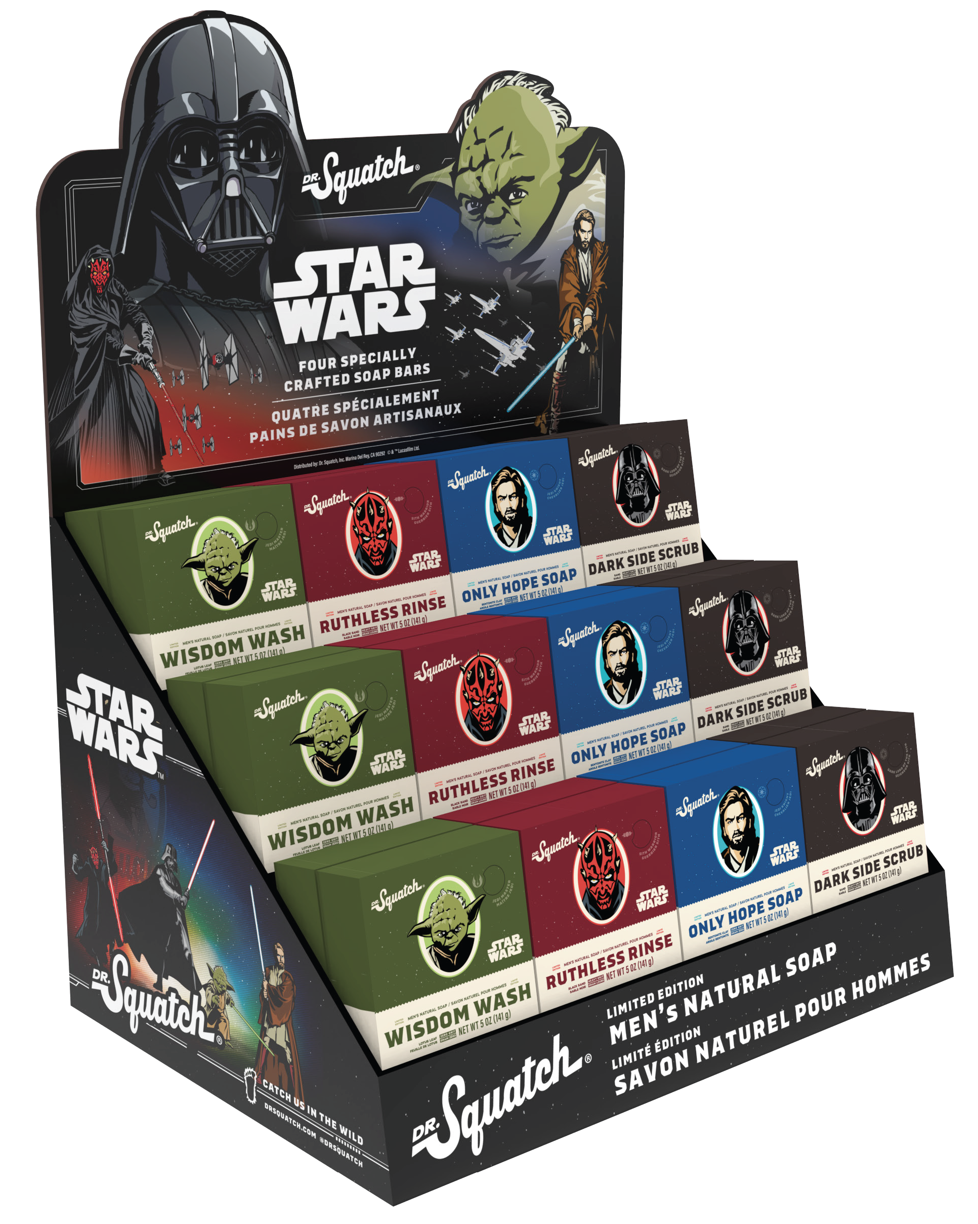 Dr. Squatch - Wholesale Bar Soap - Star Wars 24ct Tabletop Shipper0