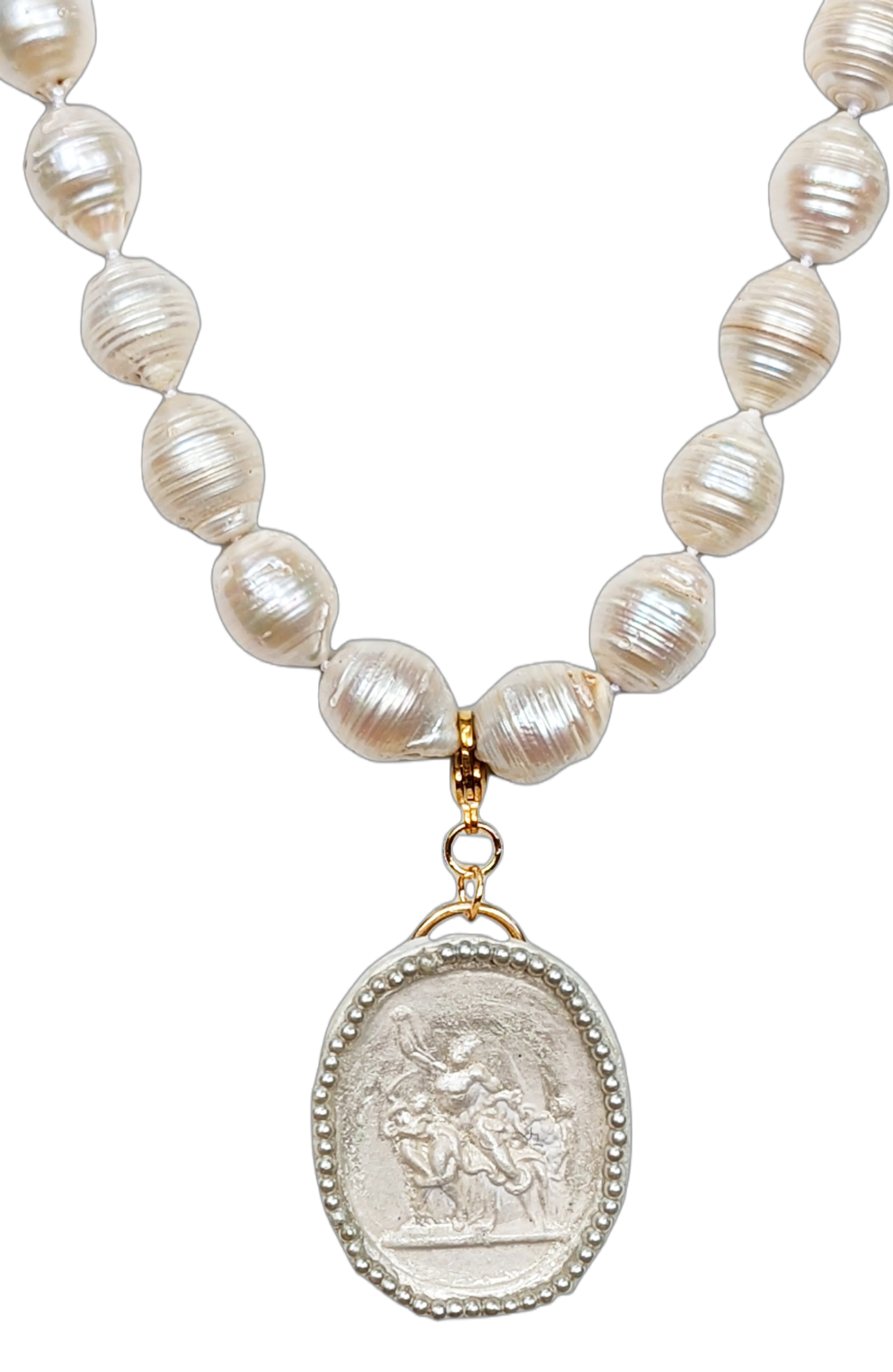 Gay Isber Designs - Wholesale Pendant/Charm Necklace - Cameo Plaster Pendants & Baroque Pearl Necklace5