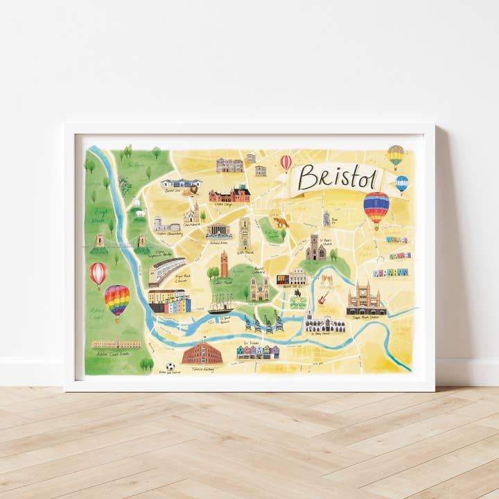 Bristol Illustrated Map for wholesale by Lemon Damsel