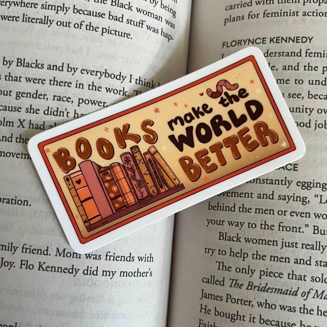 Liberal Jane Illustration - Wholesale Sticker - Books Make the World Better - Mini Sticker3