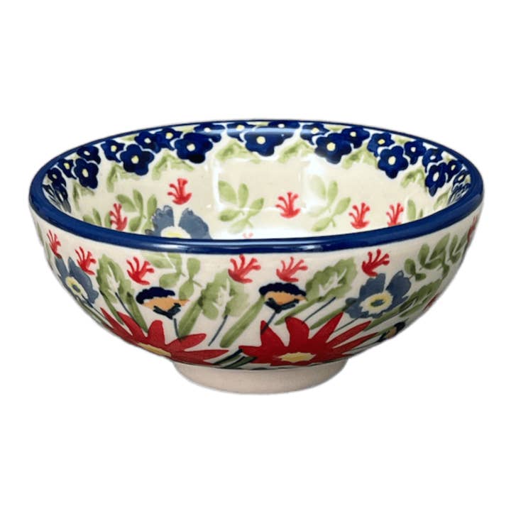Bowl, Round, Dipping, 4.25" in "Floral Fantasy" by Manufaktura | M153S-P260 for wholesale by Polish Pottery Outlet