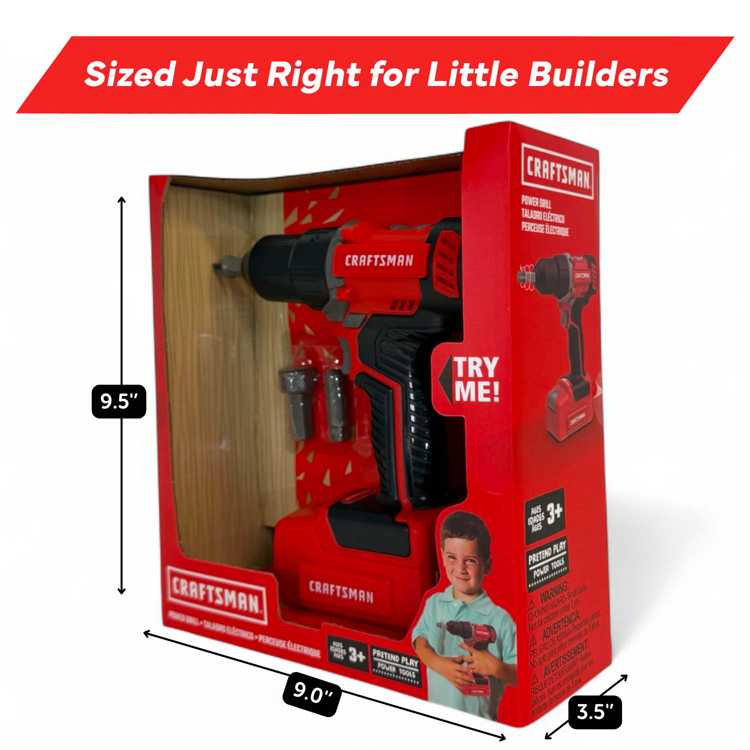 Toysmith - Wholesale Toy Set - Kids - Red Toolbox -Craftsman Battery Operated Power Drill2