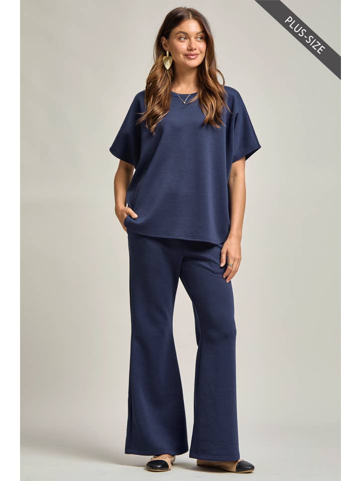 Dear Scarlett - Wholesale Top & Pant Set (NOT Loungewear) - Women's - PLUS SIZE Poncho Top + Bell Bottom Modal Set 13