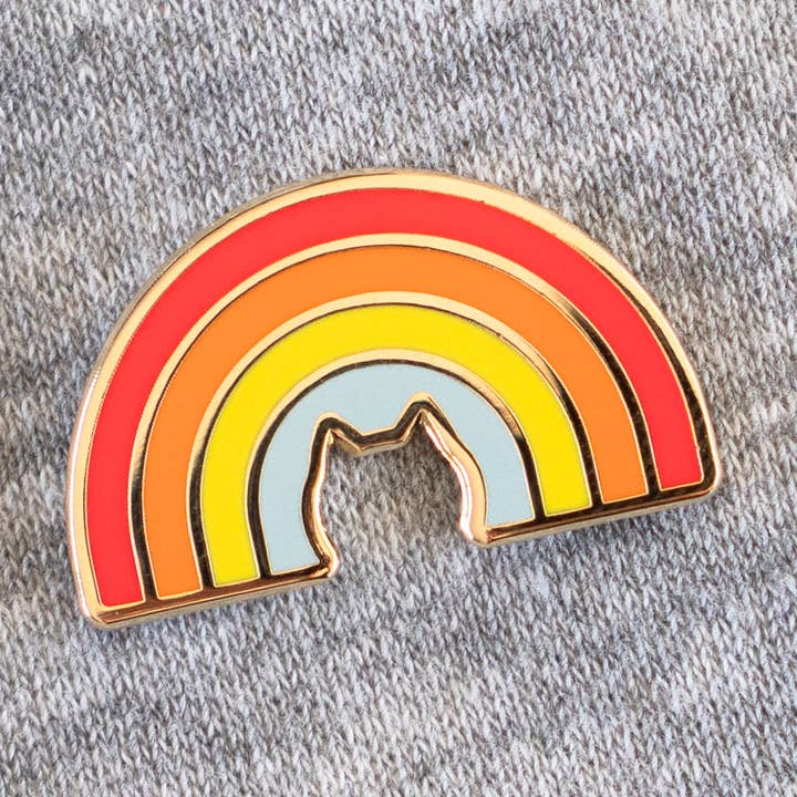 Cat Rainbow Pin for wholesale by Everyday Olive