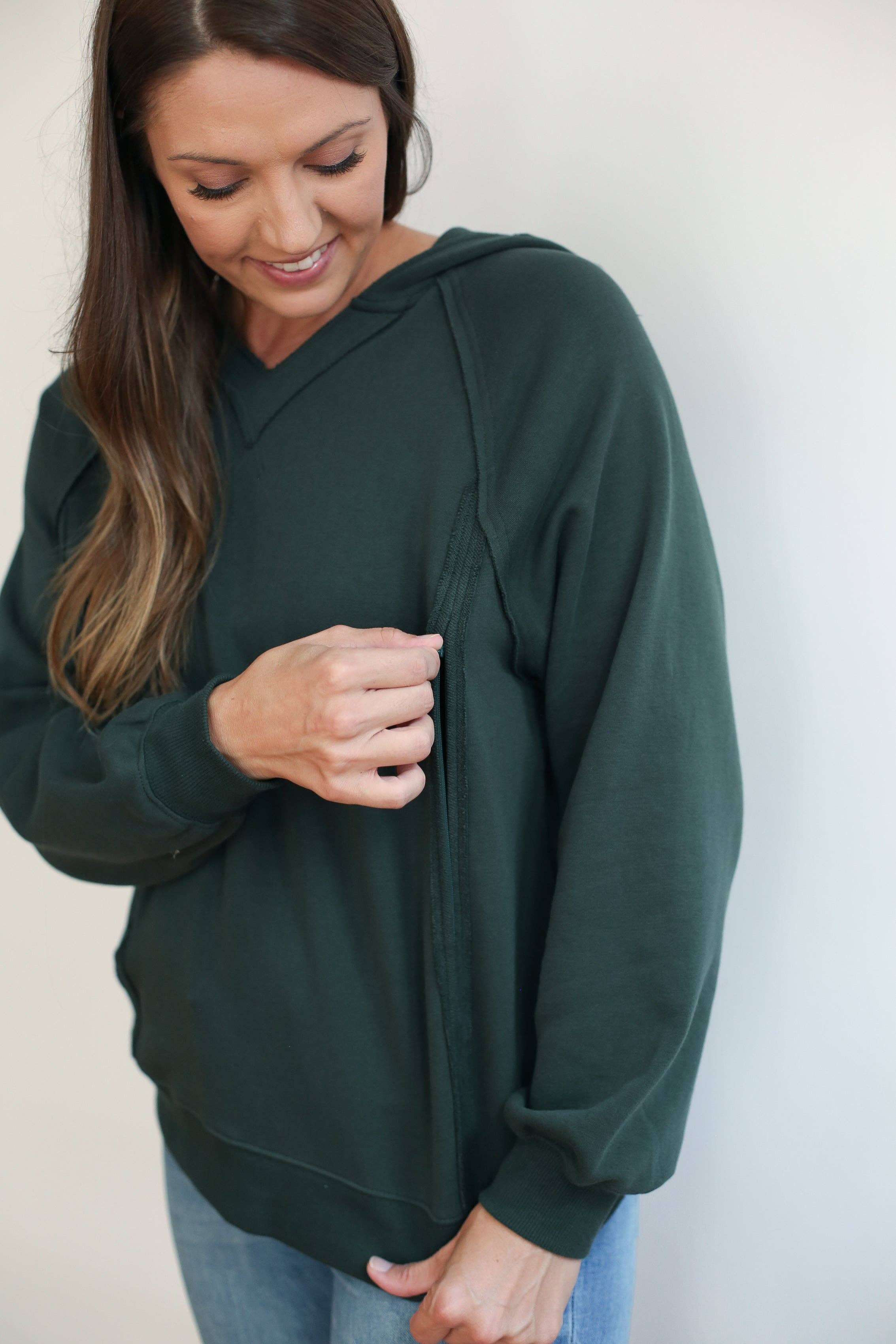 Movemama Apparel - Wholesale Nursing Top - Maternity - Big Hug Vertical Zip Breastfeeding Hoodie21