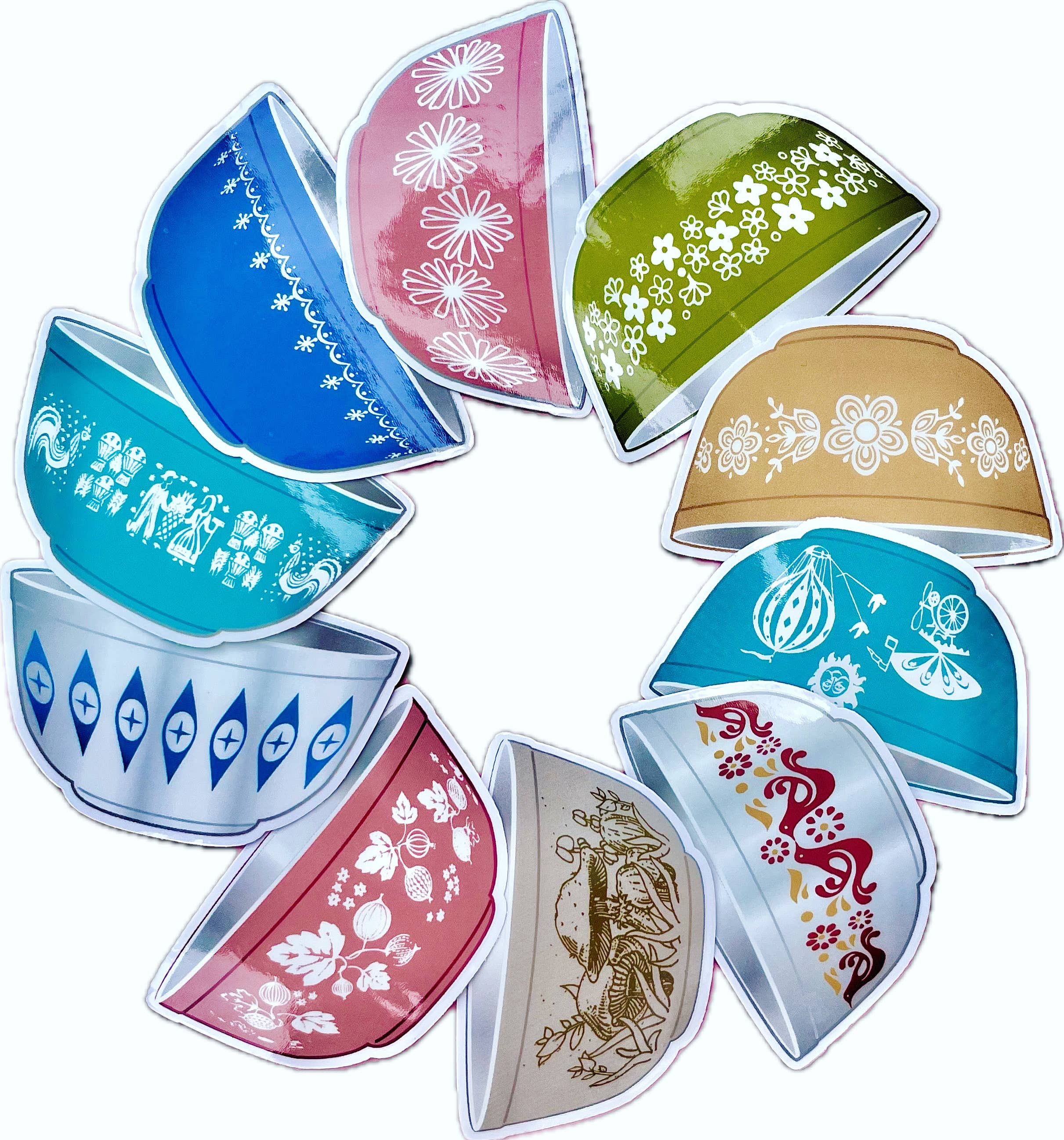 ModMoxGoods - Wholesale Sticker - STICKERS Pyrex Bowl- CHOOSE A LA CARTE
===13