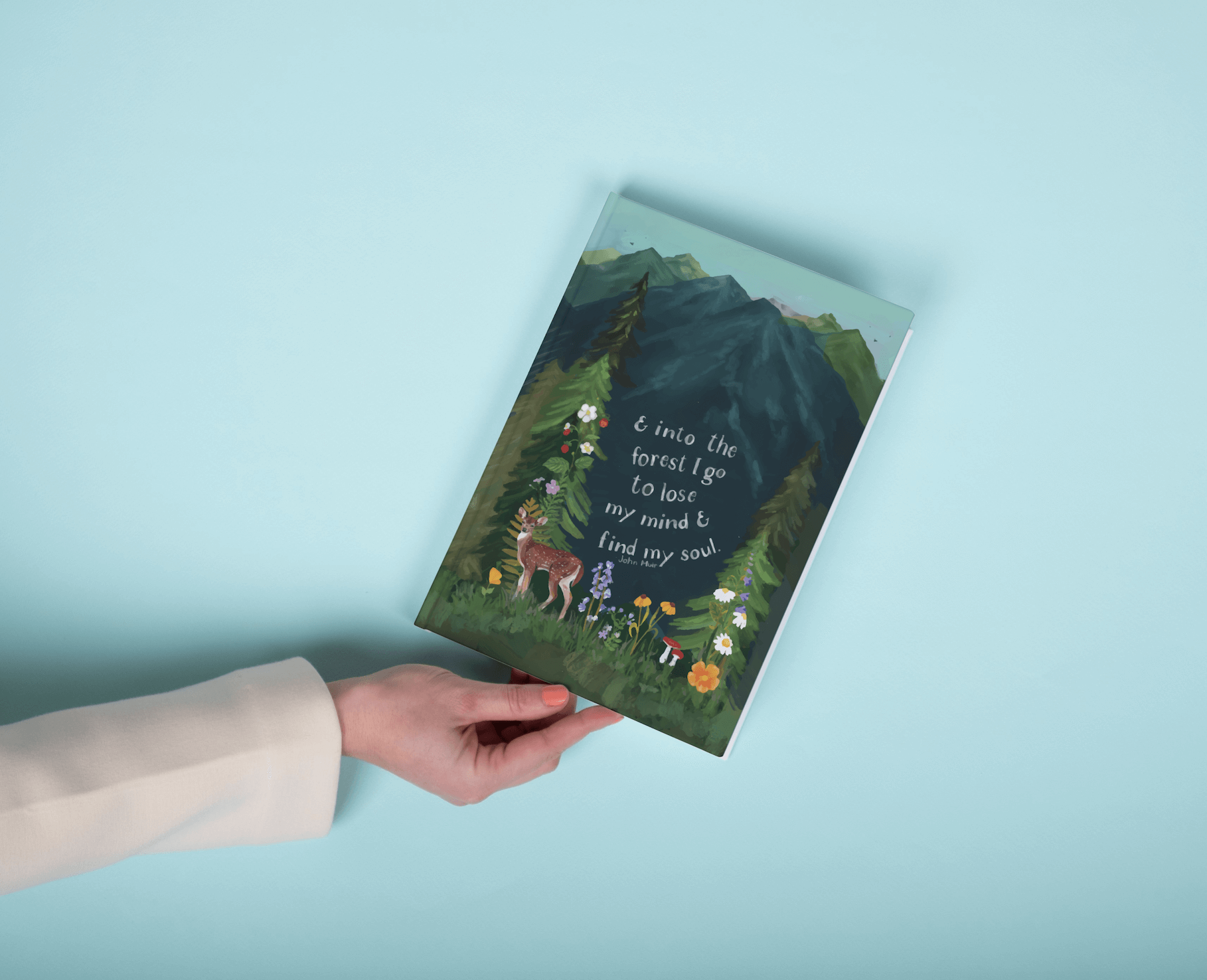 glad you're here co - Wholesale Notebook - Wilderness Forest Notebook – Softcover, 100 Lined Pages, Nature Corner Art, Inspirational John Muir Quote1