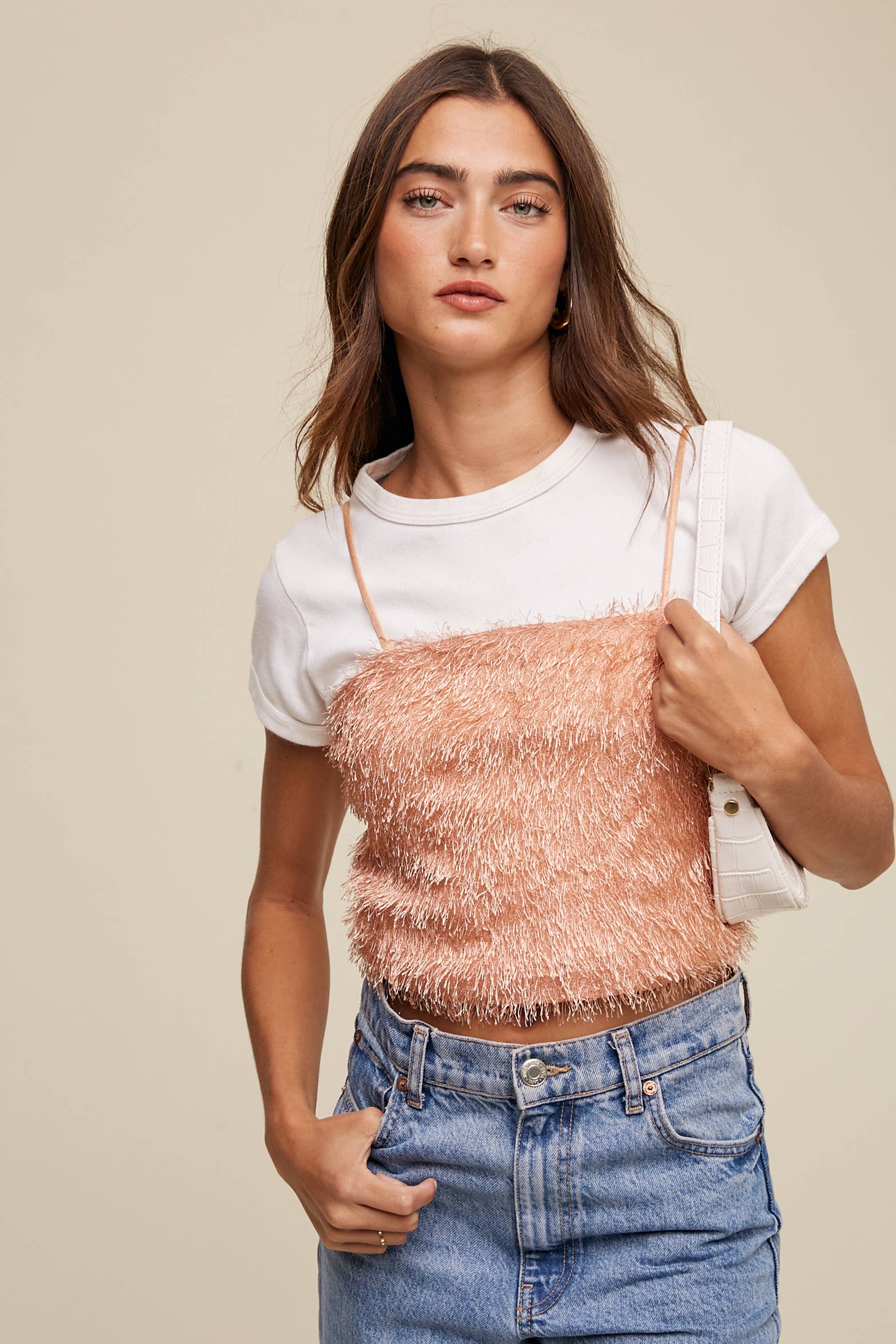 Listicle - Wholesale Camisole - Women's - Metallic Eyelash Knit Cami Top LT131533