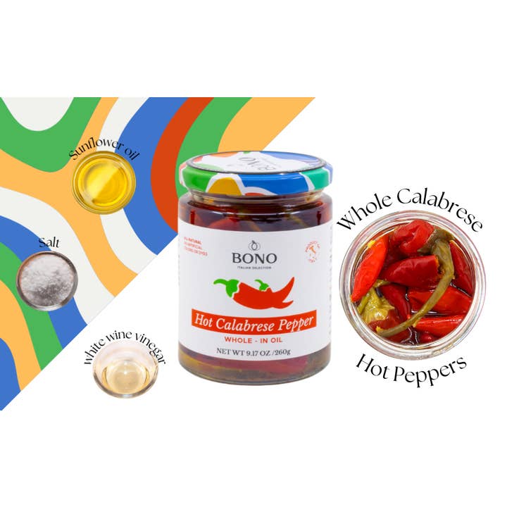 Bono USA Inc. - Wholesale Hot Sauce - Bono Hot Calabrese Peppers Whole