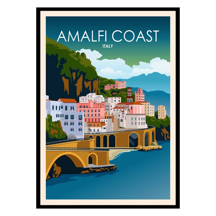 Poster van de Amalfikust in Italië voor wholesale door Places of Art