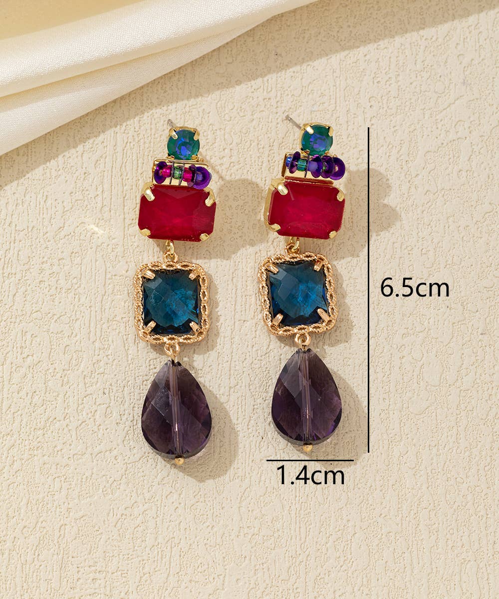 Blossom bijoux - Wholesale Hangende/ronde oorbellen - Veelgekleurde hangende oorbellen – 26AHBOL0383