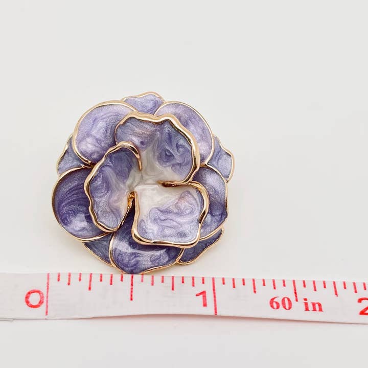 Mio Queena – Engroshandel Ørestikkere – Vintage dobbelt lag emalje lilla blomst øre Studs3