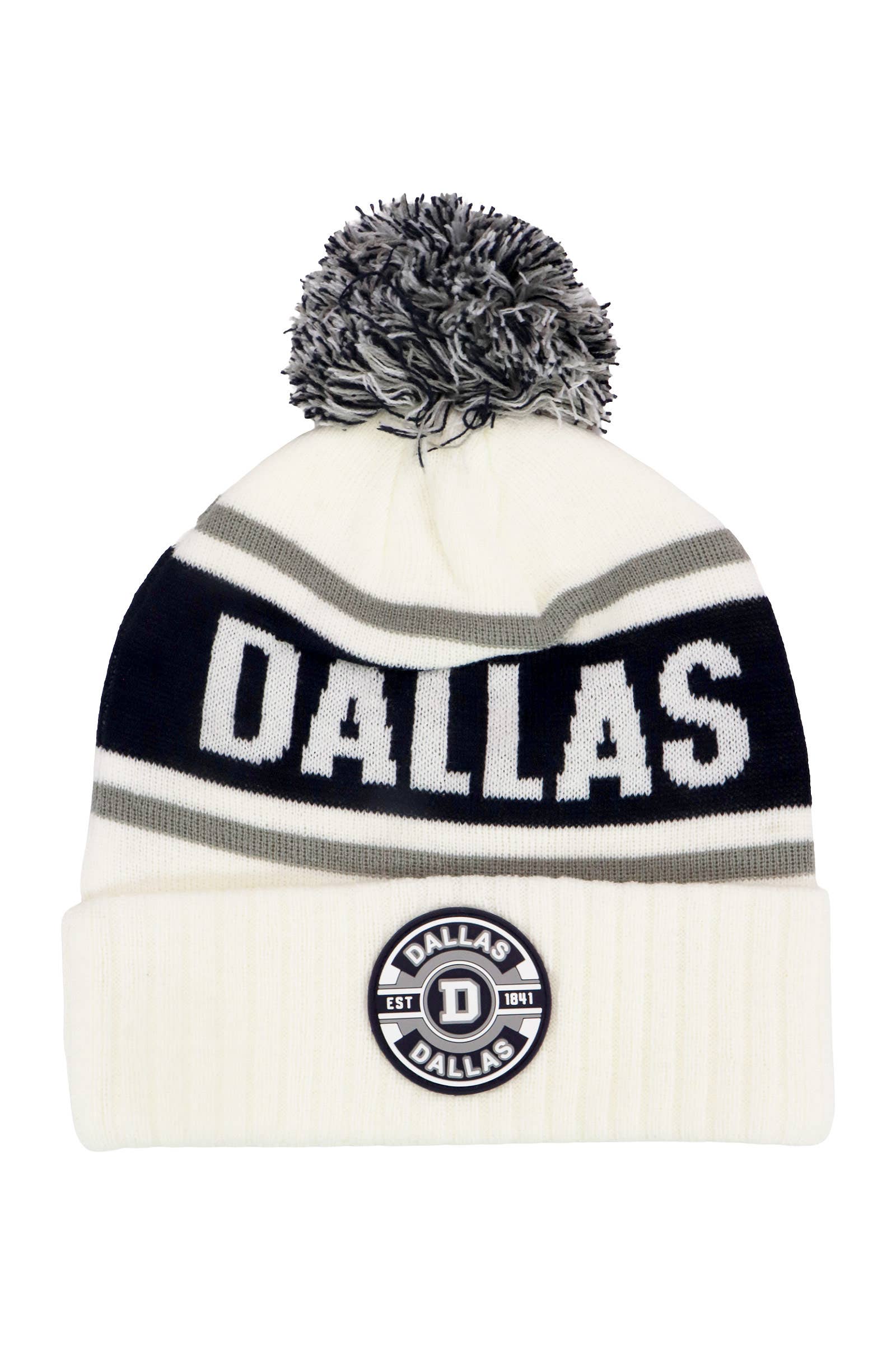 Cap Zone - Wholesale Beanie - Women's - Dallas D Logo Single Pom Cuffed Trooper Beanie1