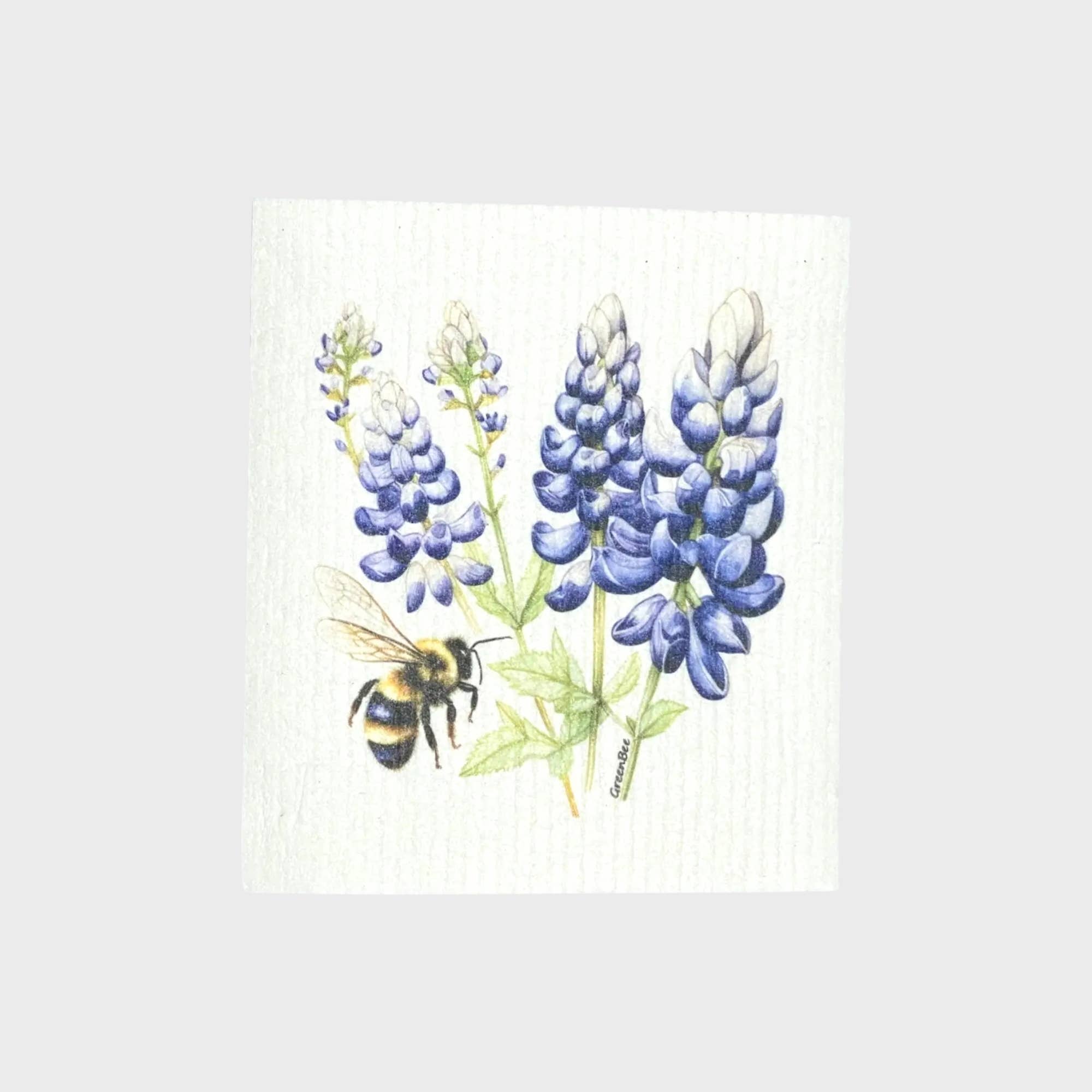 Green Bee Tea Towels - Wholesale Dishcloth - Bee Floral Towel | Kitchen Cloth | Swedish Dish Cloth