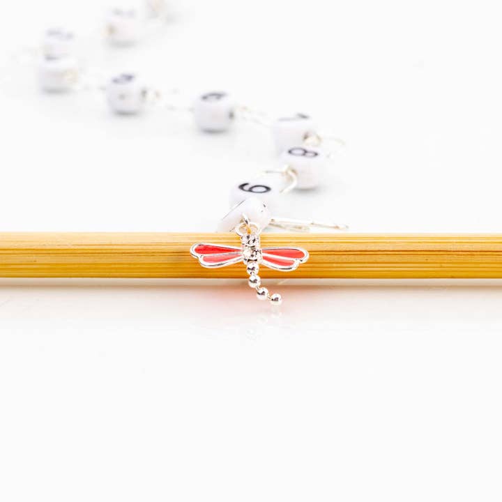 Pink Dragonfly Chain Row Chain Counter for wholesale by Twice Sheared Sheep