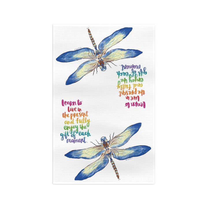 Blue Cava - Wholesale Tea Towel - Dragonfly Microfiber Waffle Towel