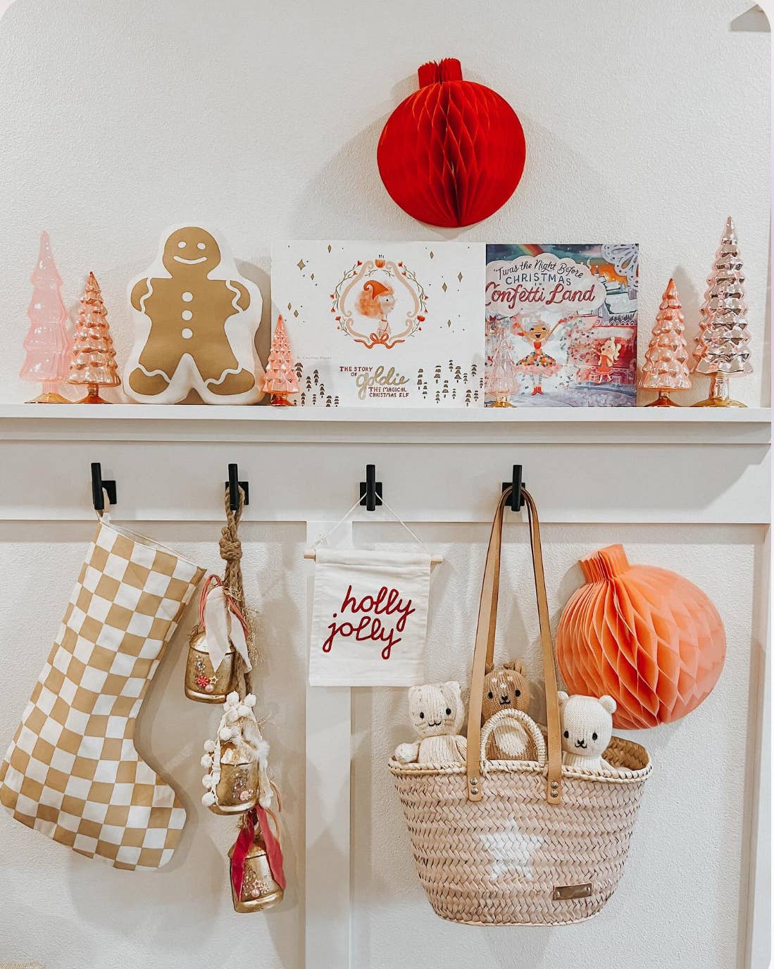 Imani + Kids by Imani Collective - Wholesale Holiday Stocking - Natural Canvas Christmas Stocking, Checkered Taupe Print2