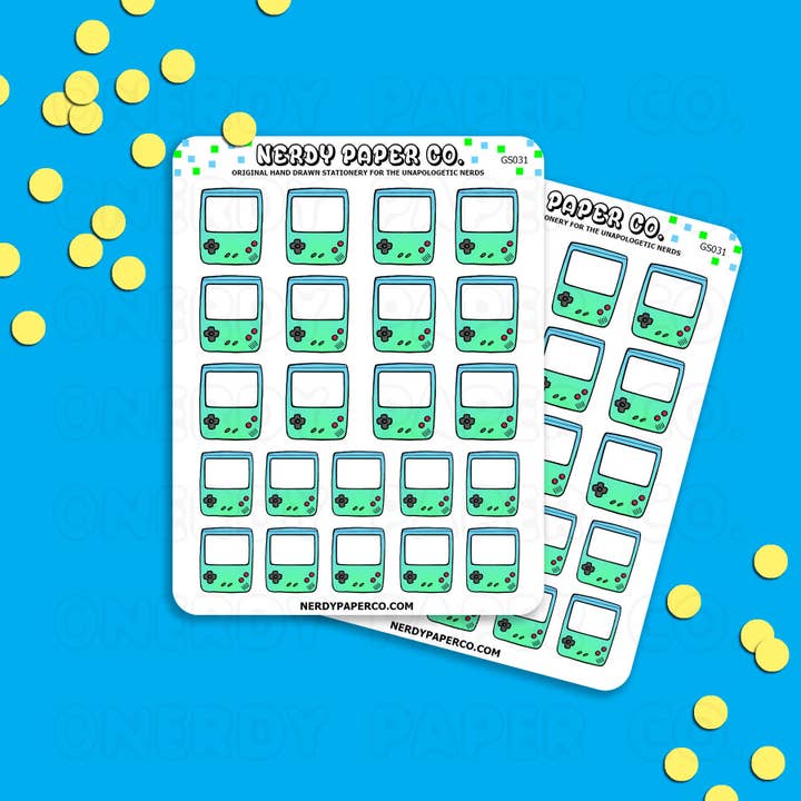SEA FOAM GAMEBOY - Hand Drawn Planner Stickers - Deco -GS031 for wholesale by NERDY PAPER CO.