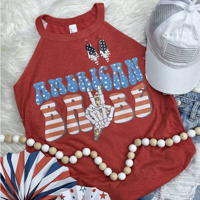 American Babe Peace DISTRESSED Screen Print Heat Transfer for wholesale by Trendy Transfers