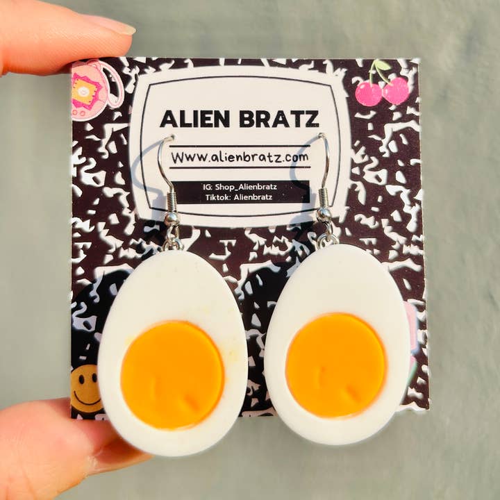 Alien Bratz - Wholesale Dangle Earrings - Deviled Egg Earrings Food Earrings Funky Earrings0