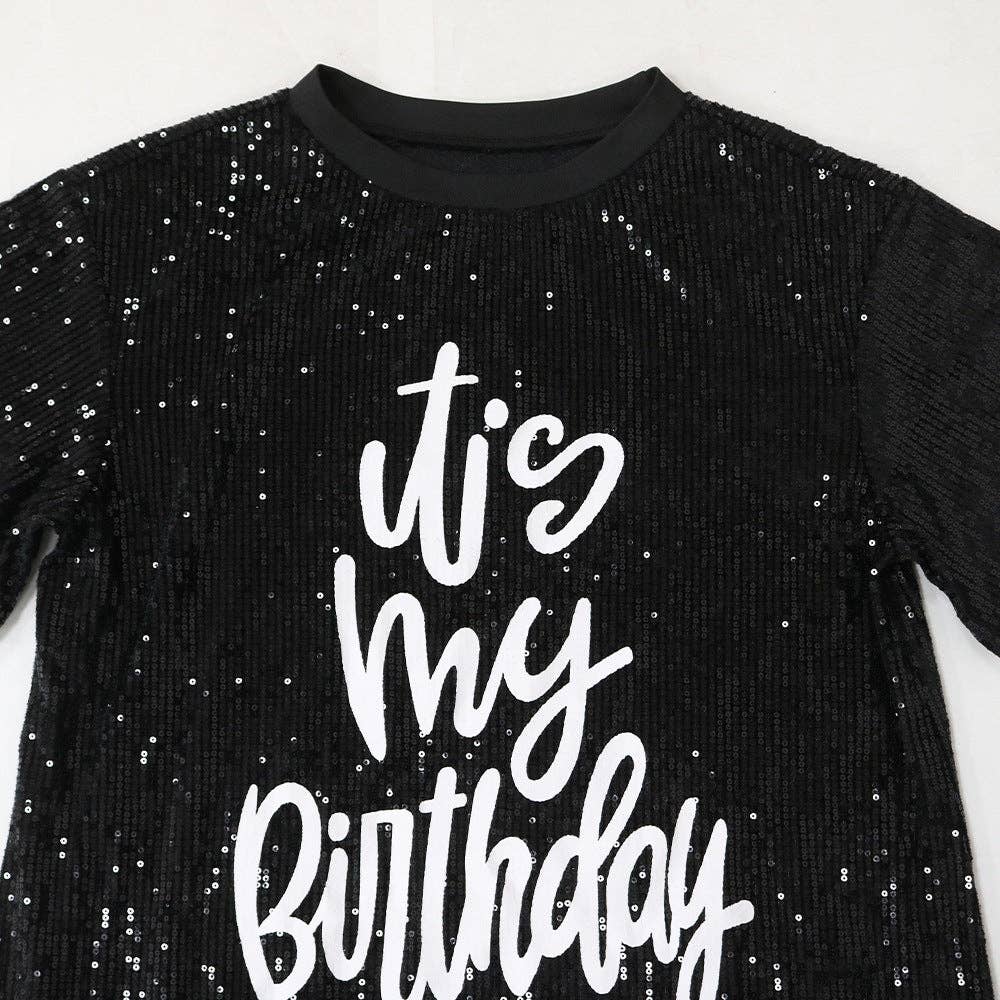 MB Fashion Wholesale - Wholesale Dress - Women's - MB FASHION SEQUIN PRINTED BIRTHDAY MINI DRESS 0541LY22