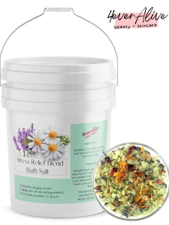 Stress Relief Bath Salt with E.O | SPA Professional for wholesale by 4everalive Labs