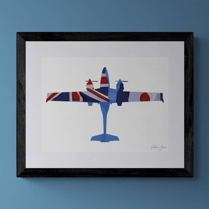 Diamond DA42 RAF Ensign Print for wholesale by Gillian Jones Designs