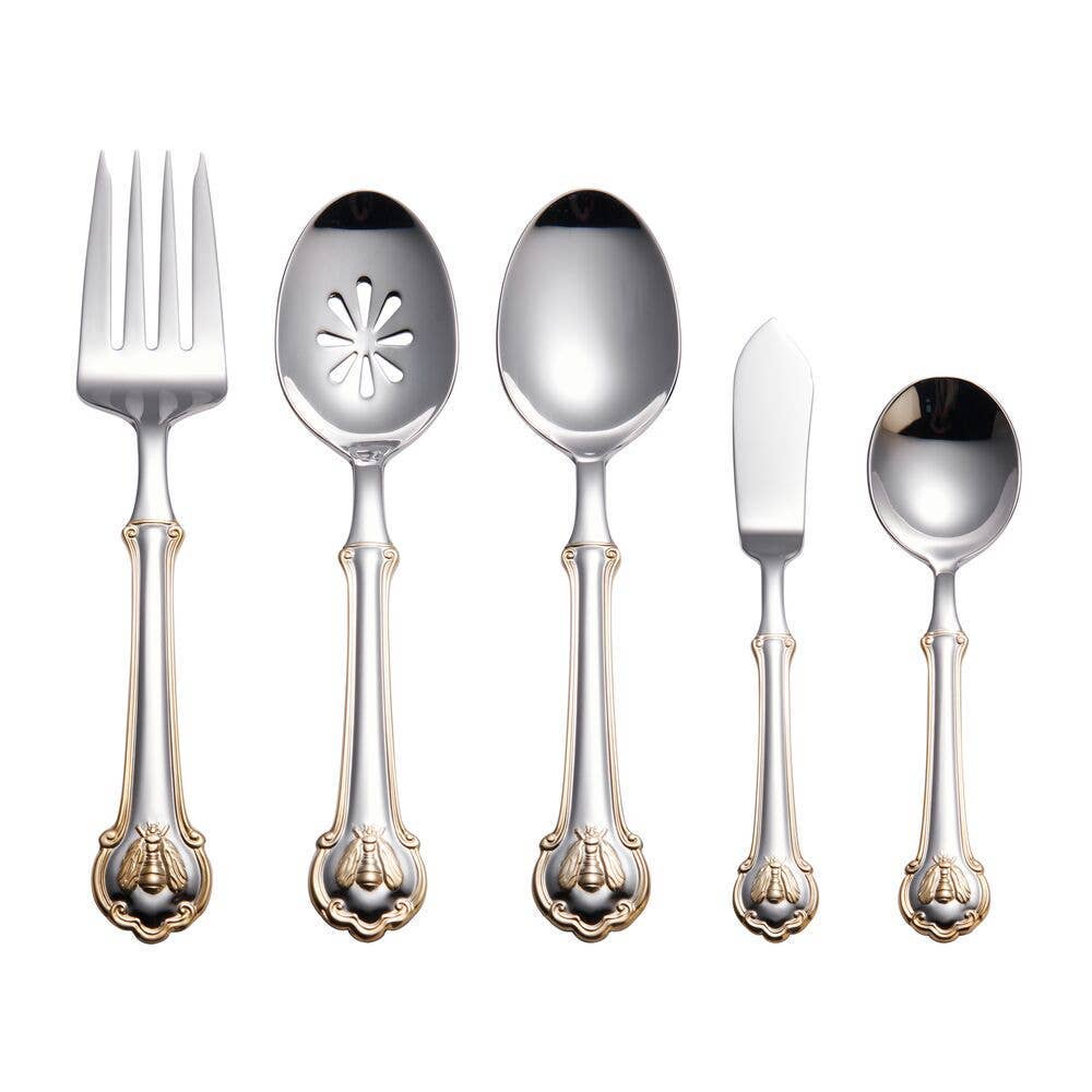 Lifetime Brands Silverwarehouse - Wholesale Cutlery set - Gold Accent Napoleon Bee 45 Piece Set1