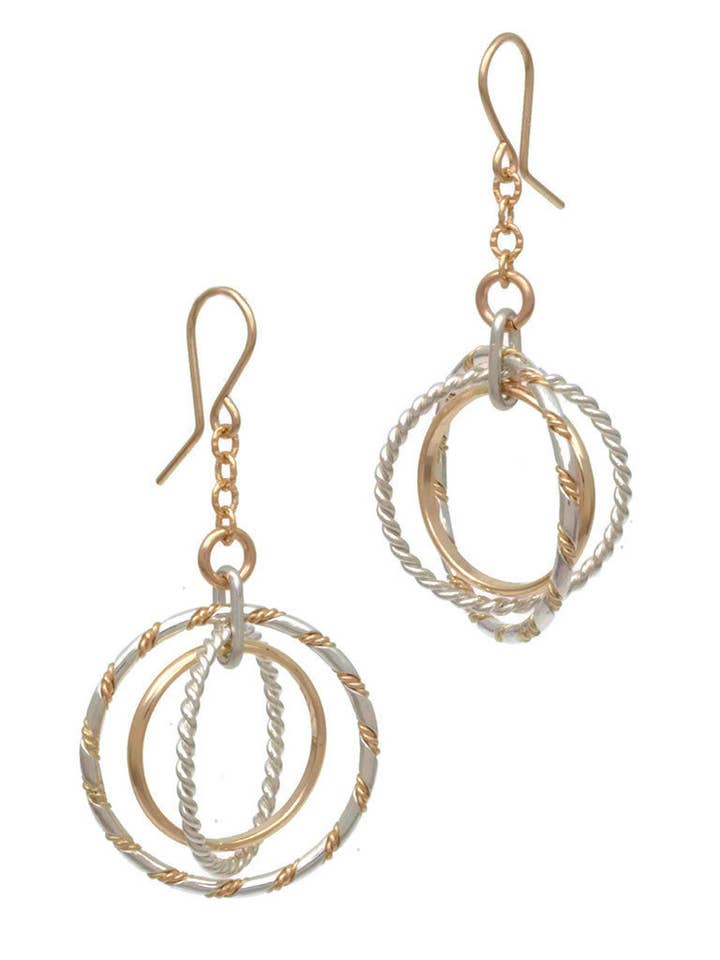 Solar Eclipse oorbellen E91B - Lange oorbellen - E91 voor wholesale door Taber Studios