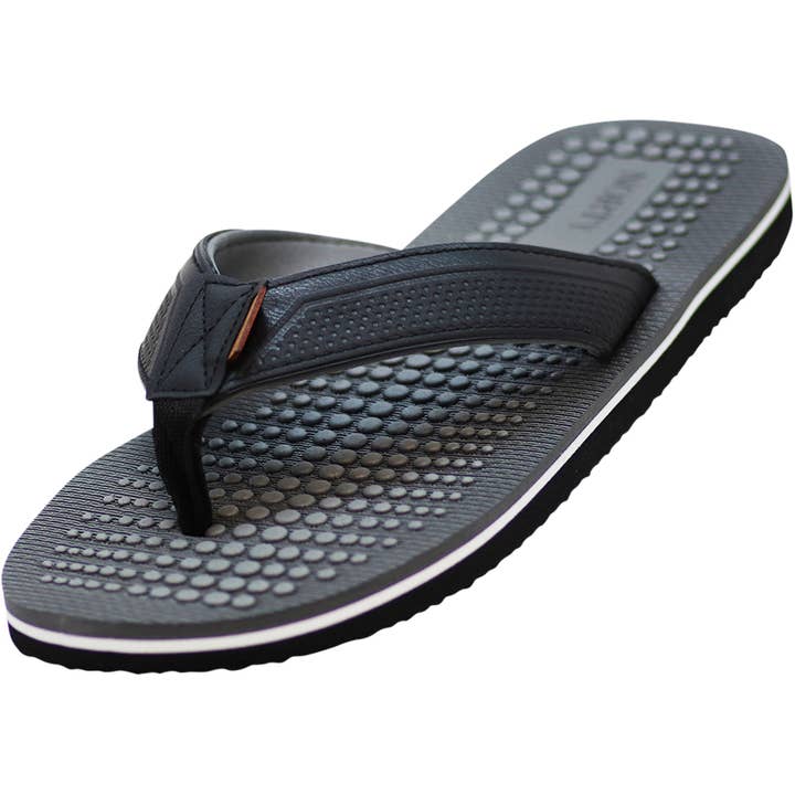 Norty Men's Flip Flop Sandal 42193 Grey & Black for wholesale by Eastern Off Price