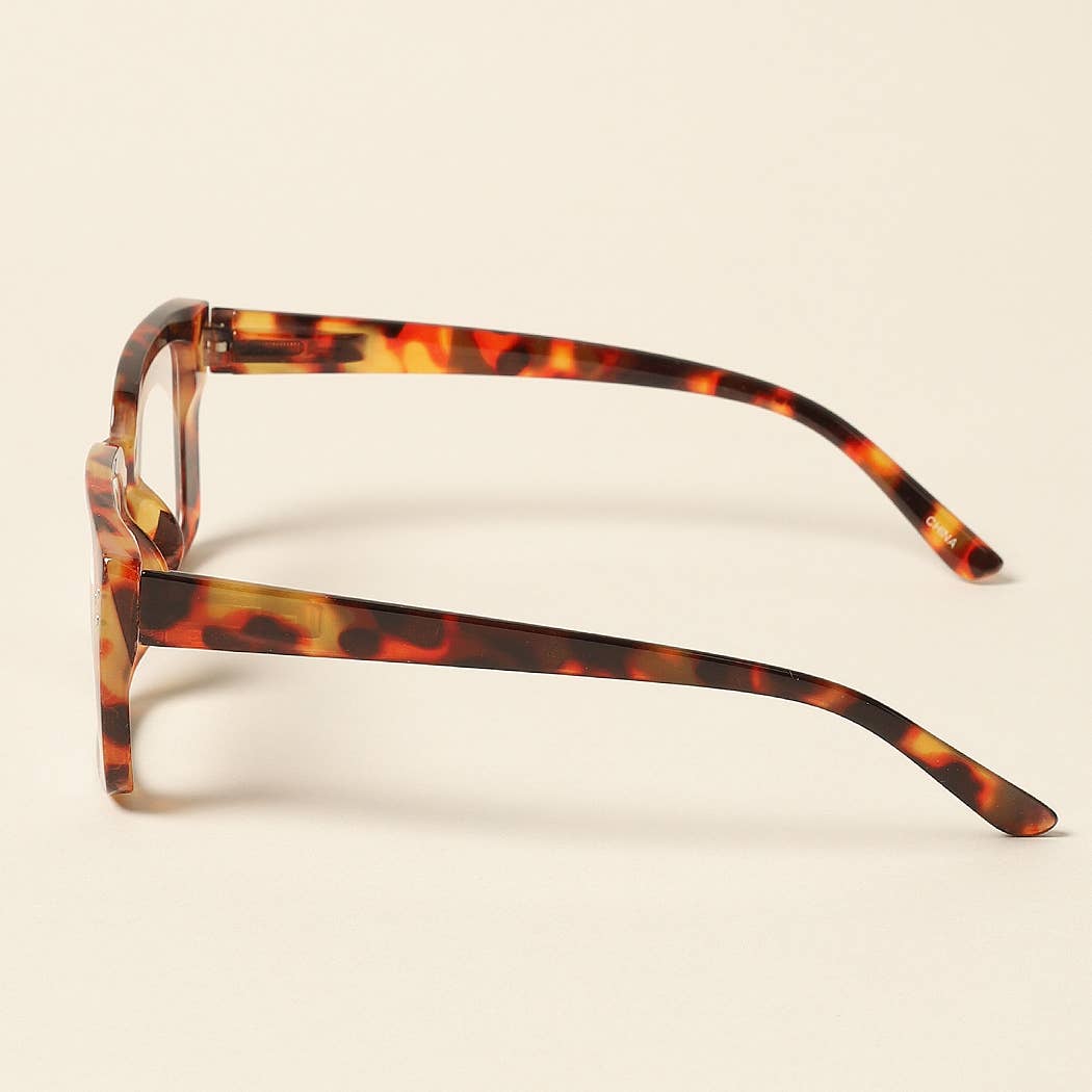 ASSORTED COLOR Women's Tortoise Rectangle Reading Glasses for wholesale on Faire10