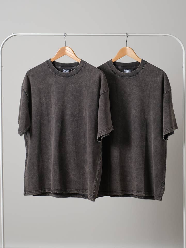 Threadheads - Wholesale T-shirt – Unisex - Wash Tee 2 Pack: Grey Stone0