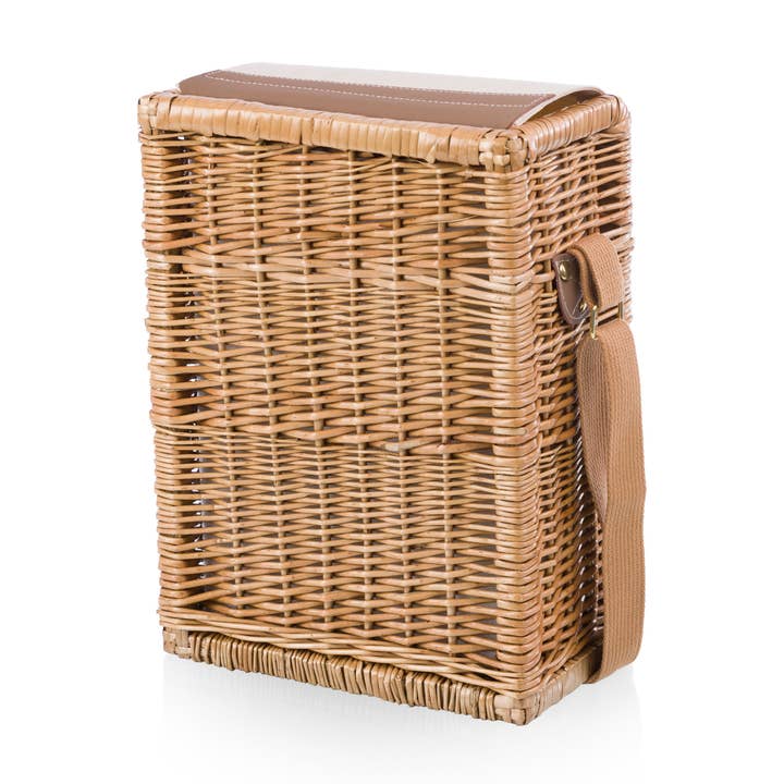 Beige Canvas Corsica Wine & Cheese Picnic Basket for wholesale on Faire11