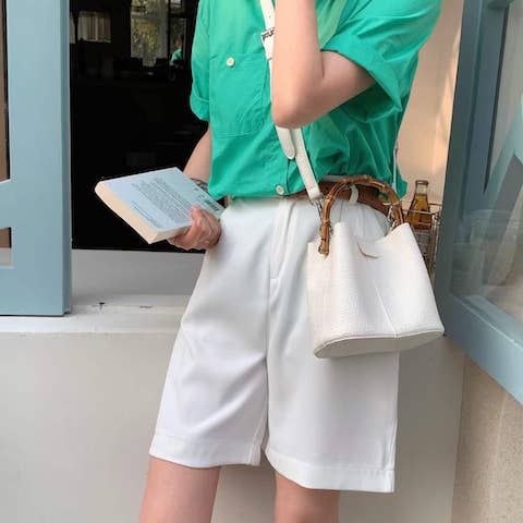 Pretty Persuasions – Mala com alça superior – Mulher por atacado – Bolsa Transversal com Alça Superior de Bambu e Necessaire